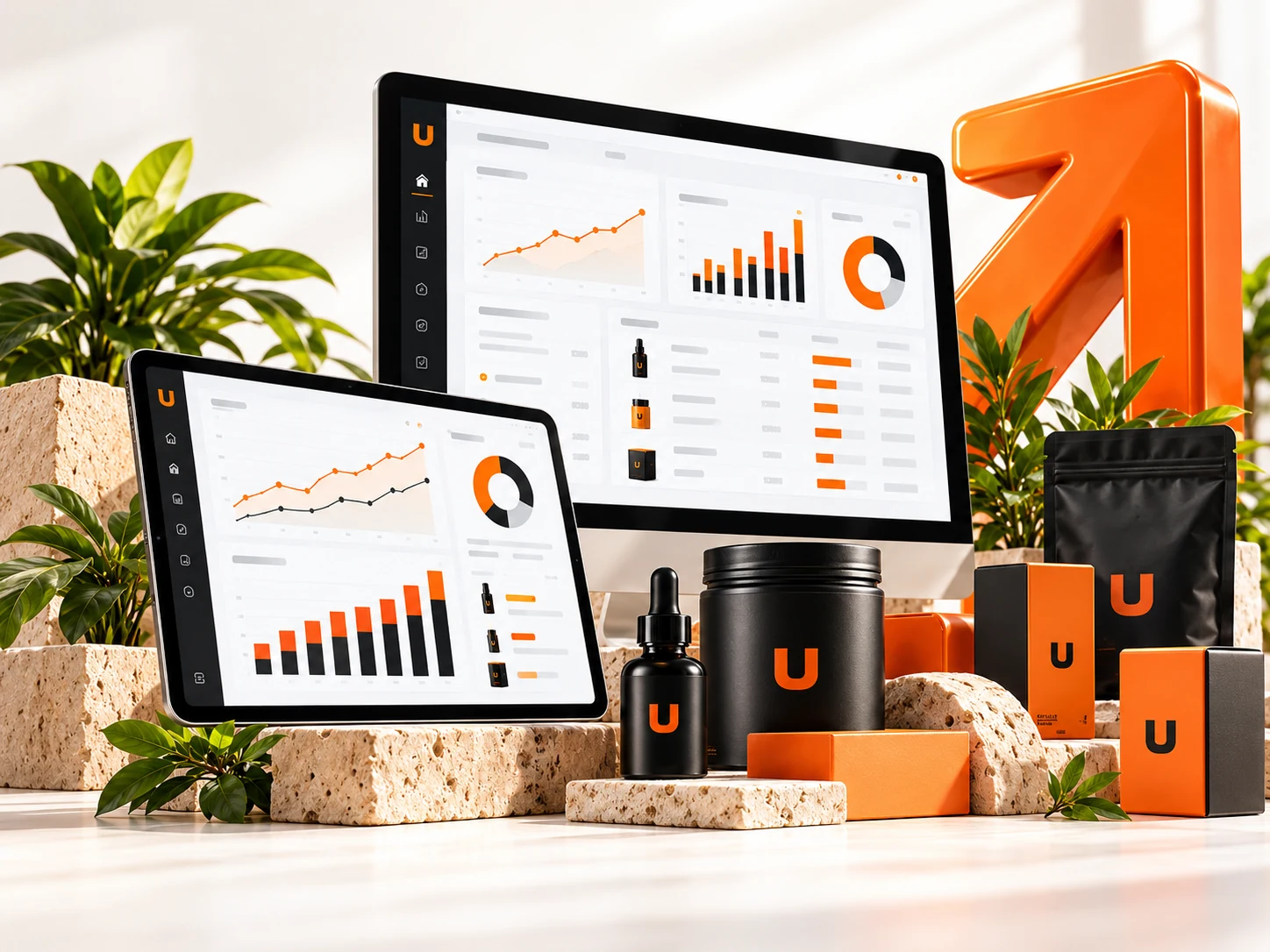 Illustrative marketplace reporting dashboard and commercial planning workspace.